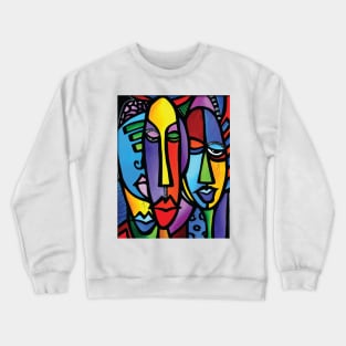 Abstract Face Colorful Crewneck Sweatshirt